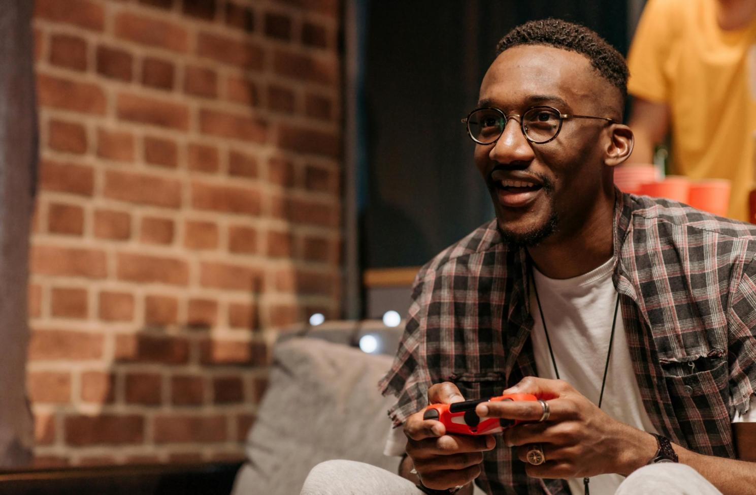 Esports competition arena with players competing in popular titles
